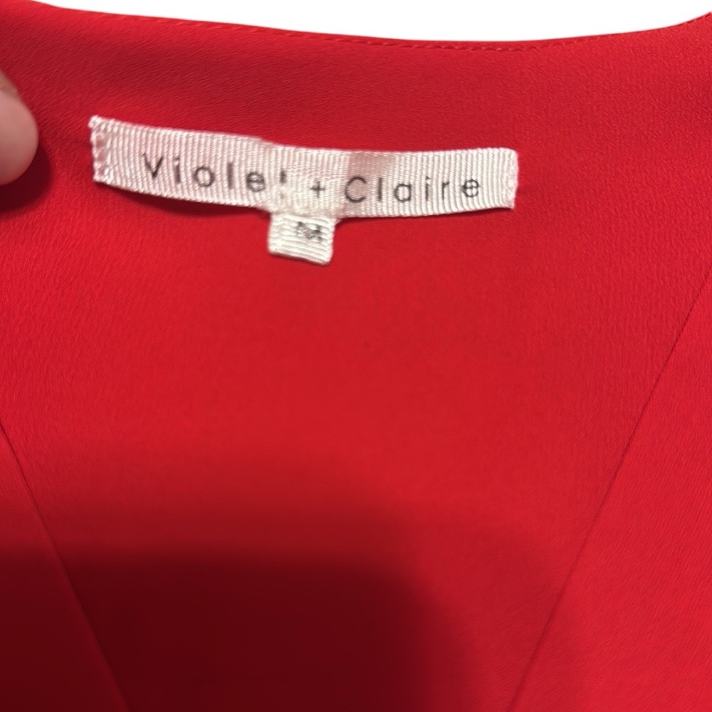 VIOLET + CLAIRE Red Sleeveless V-Neck Women's Top med - Picture 6 of 8